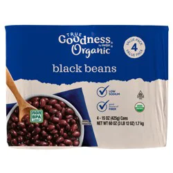 True Goodness Organic Black Beans 4Ct/15 Oz