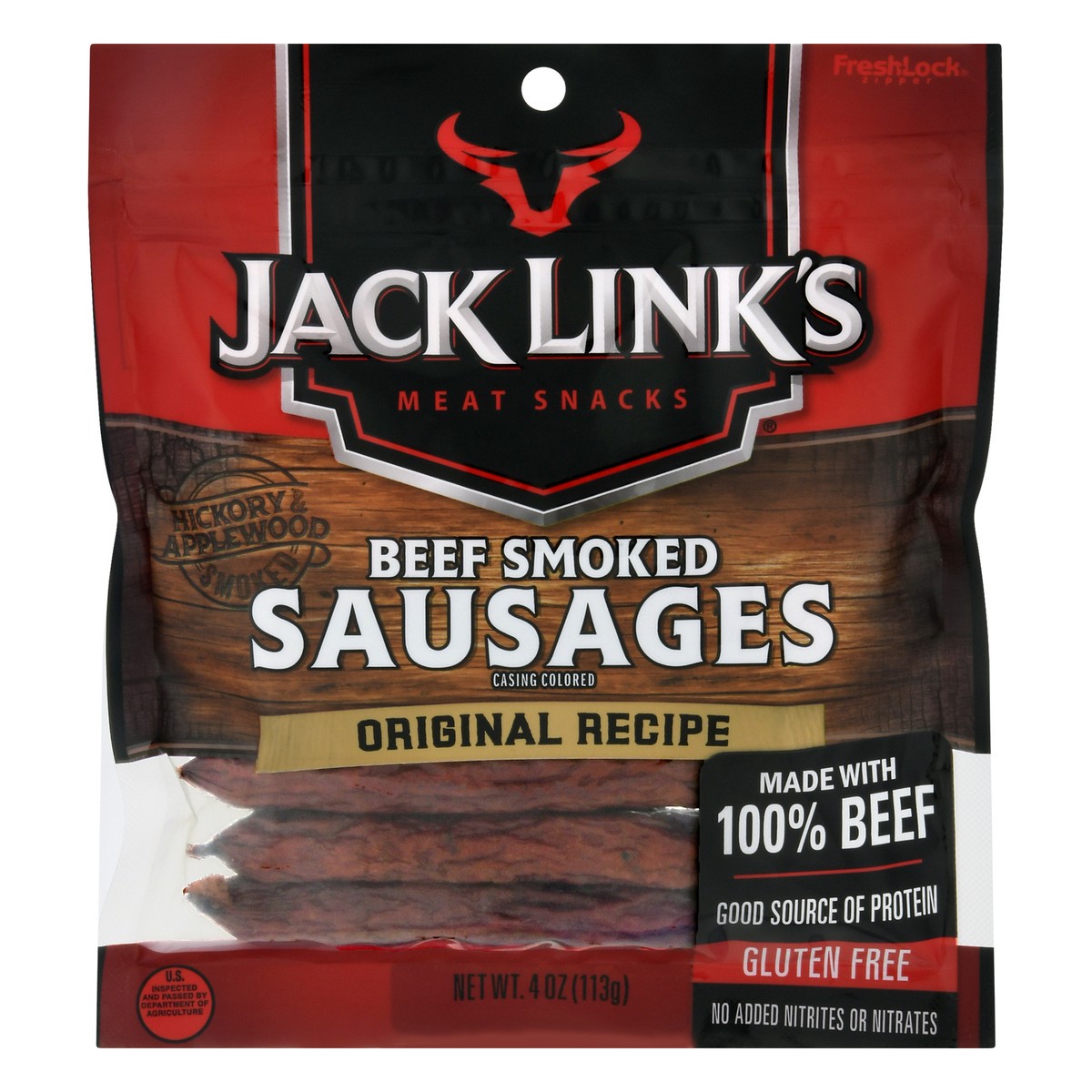 slide 1 of 9, Jack Link's Jack Links Smoked Beef Original Sausage - 4 Oz, 4 oz