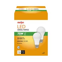 Meijer Mjr Led 11w A19 5500hr Soft Wh 75w 2pk