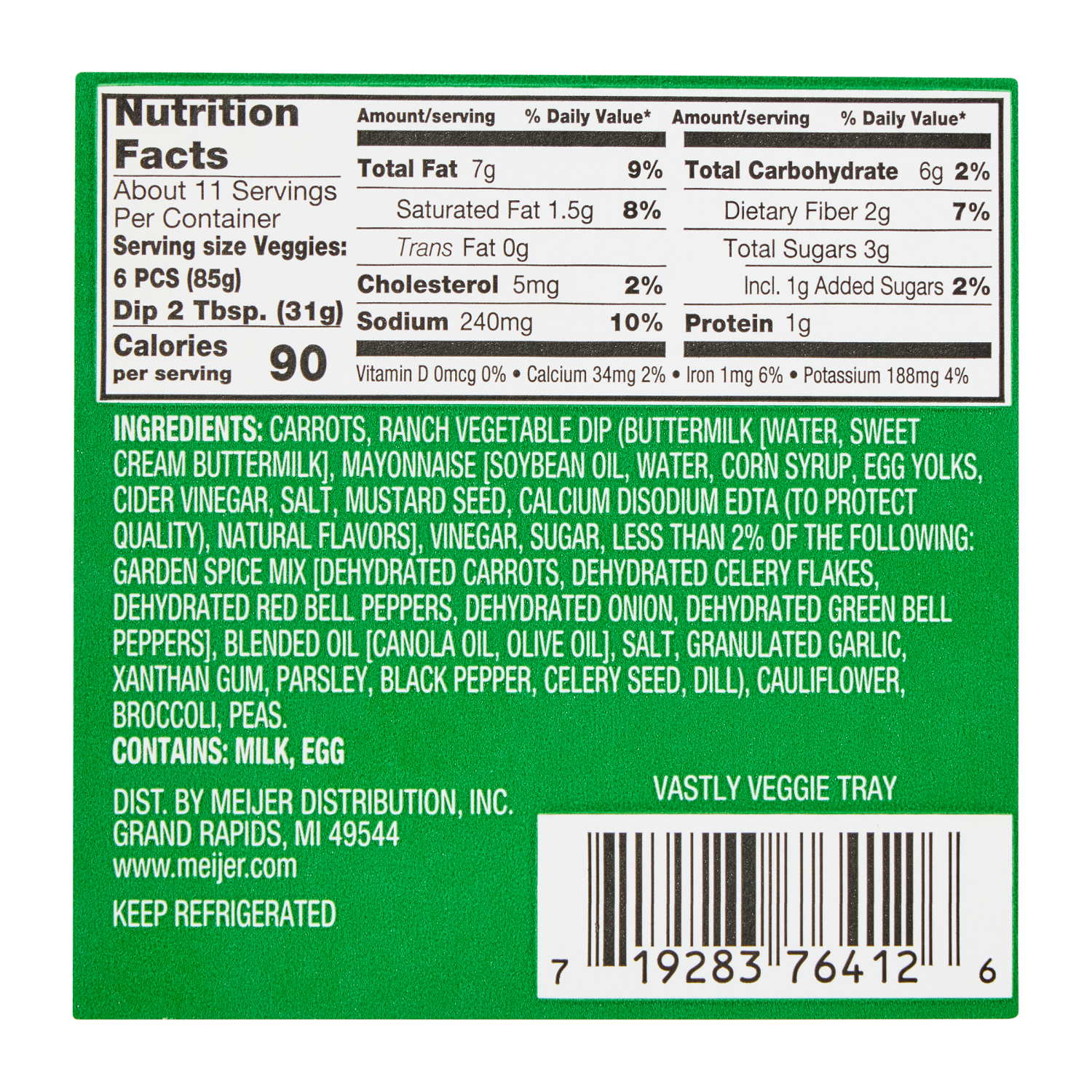 slide 3 of 4, Fresh from Meijer Vegetable Tray with Hummus, 22 oz