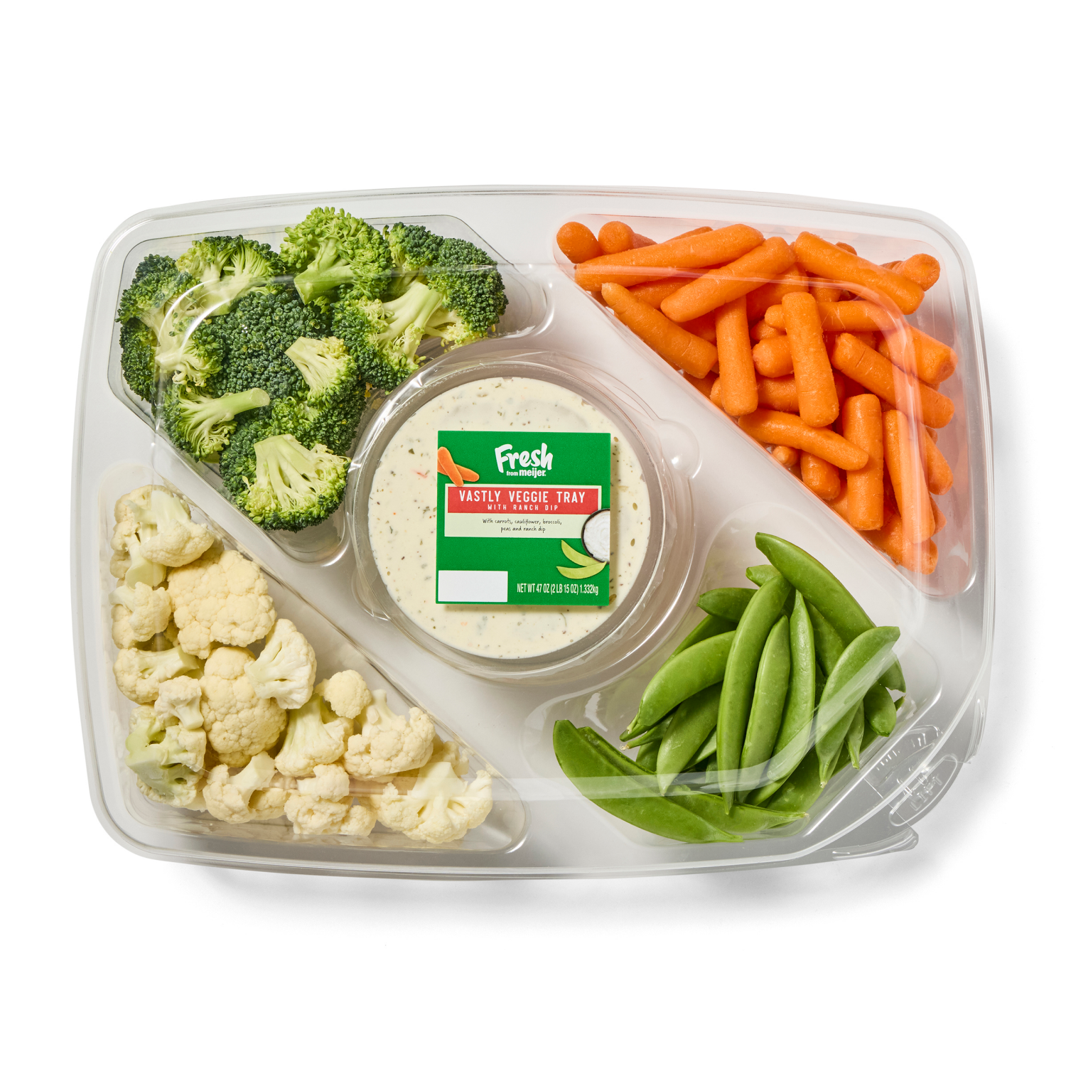 slide 1 of 4, Fresh from Meijer Vegetable Tray with Hummus, 22 oz