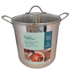 Grand Gourmet Stainless Steel Pot with Glass Lid, 16 Quart