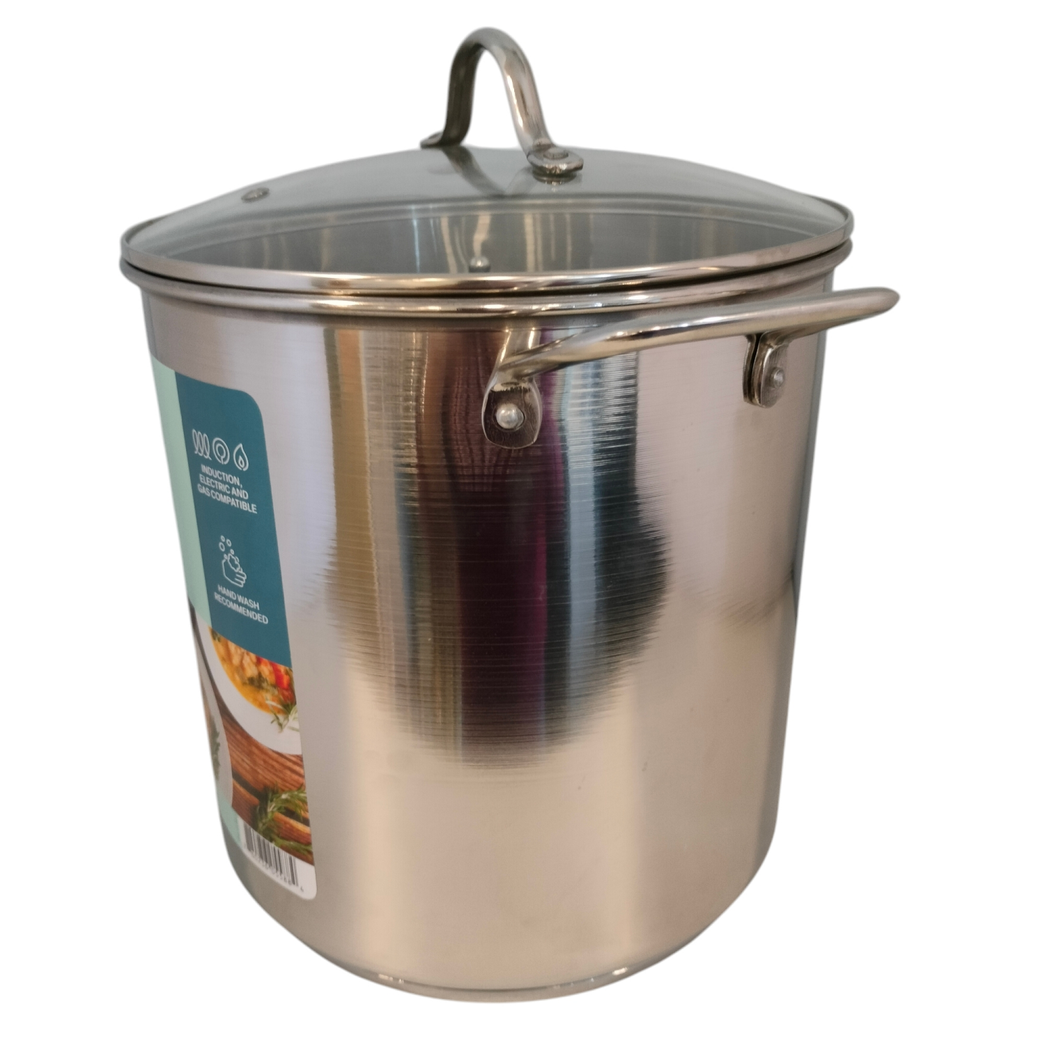 slide 4 of 5, Grand Gourmet Stainless Steel Stockpot with Steamer Basket, 20 Quart, 20 qt