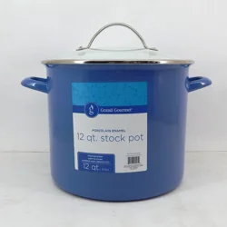 Grand Gourmet GG Enamel Stock Pot Chambray Blue