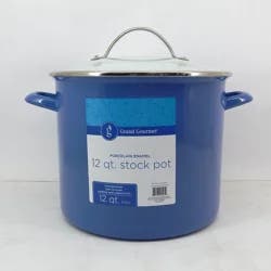 Grand Gourmet GG Enamel Stock Pot Chambray Blue