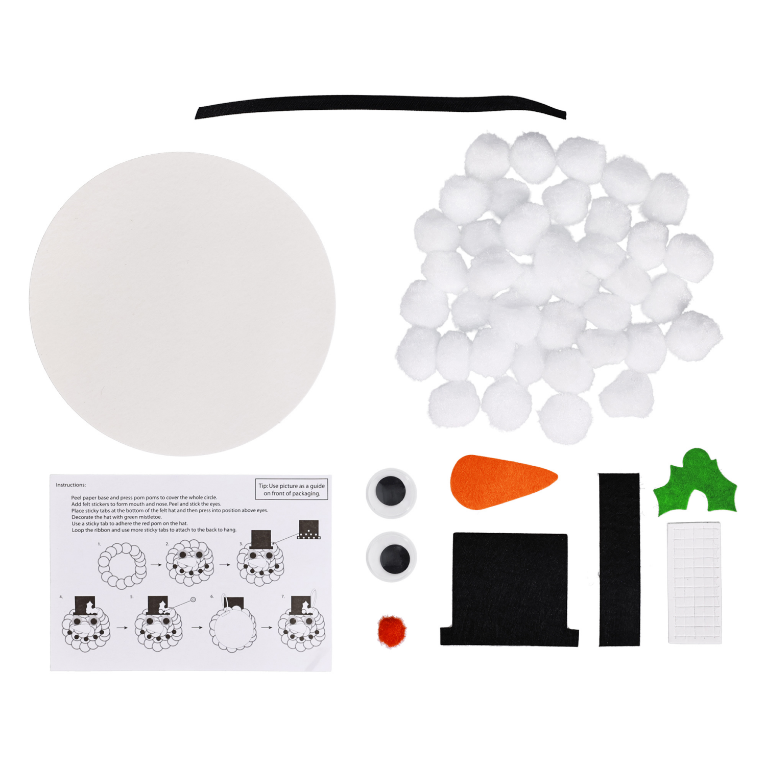 slide 3 of 3, Meijer Corporate Seasonal MCS POM CRAFT SNOWMAN, 5.5 in