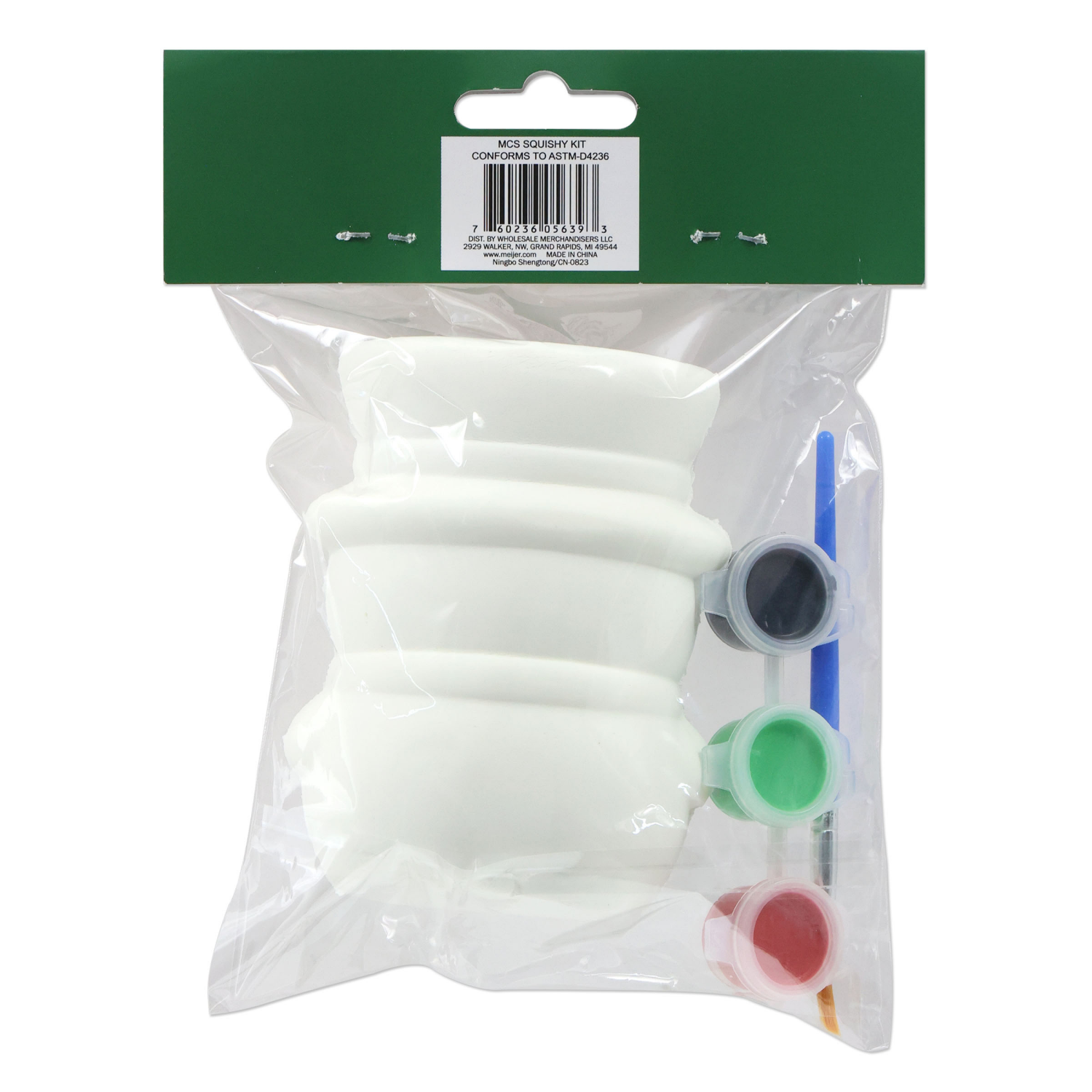 slide 2 of 2, Meijer Corporate Seasonal MCS SNOWMAN SQUISHY KIT, 4 in