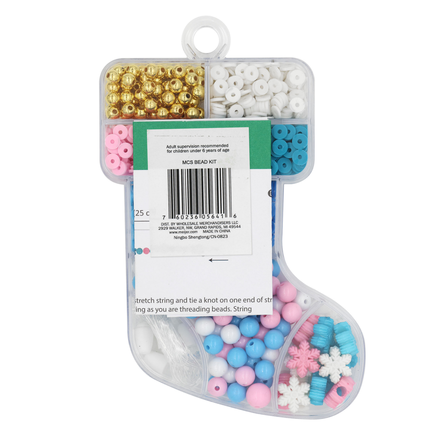 slide 2 of 2, Meijer Corporate Seasonal MCS SNOW BEAD KIT, 6.25 in