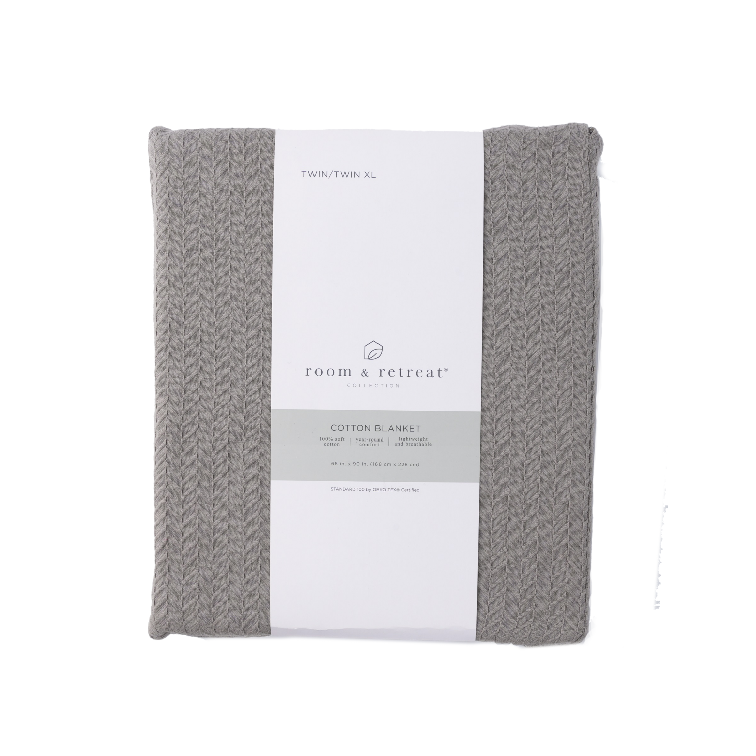 slide 3 of 7, ROOM & RETREAT Room And Retreat Cotton Blanket, Twin XL, Grey, 66 x 90 