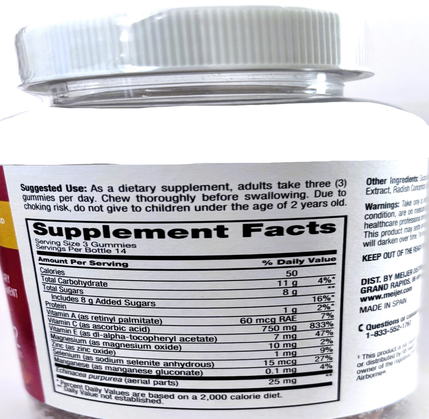 slide 2 of 3, Meijer Vitamin C Gummies And Minerals, 42 ct