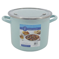 slide 2 of 9, Grand Gourmet Enamel Stock Pot, Sky Blue, 4 qt