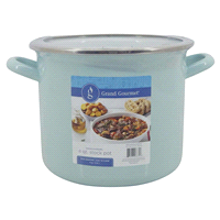 slide 6 of 9, Grand Gourmet Enamel Stock Pot, Sky Blue, 4 qt