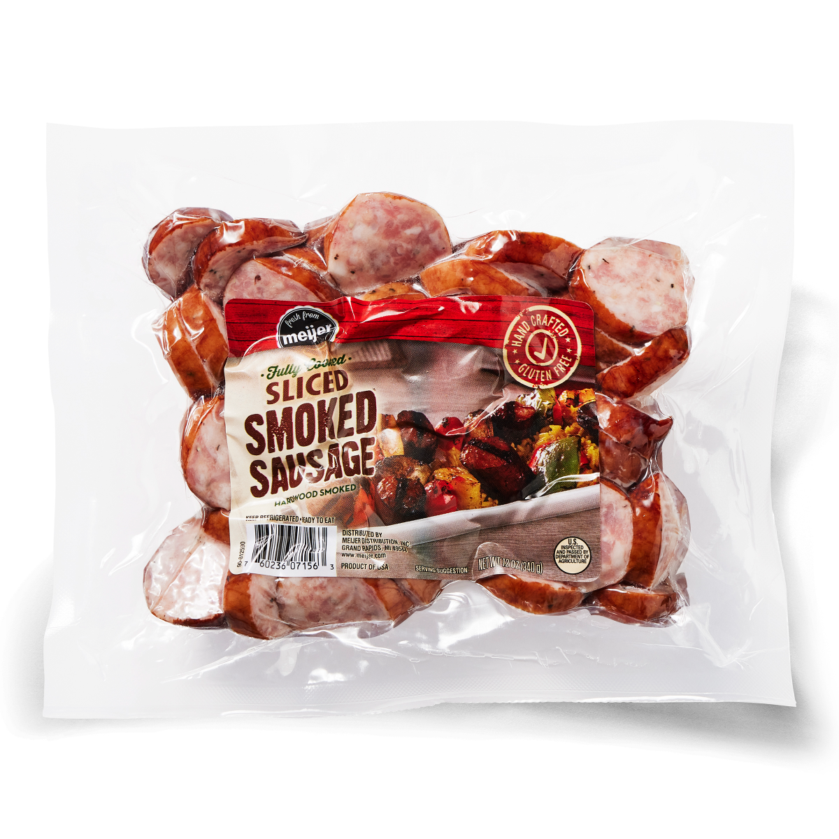 slide 1 of 9, FRESH FROM MEIJER Meijer Sliced Smoked Sausage, 12 oz, 12 oz