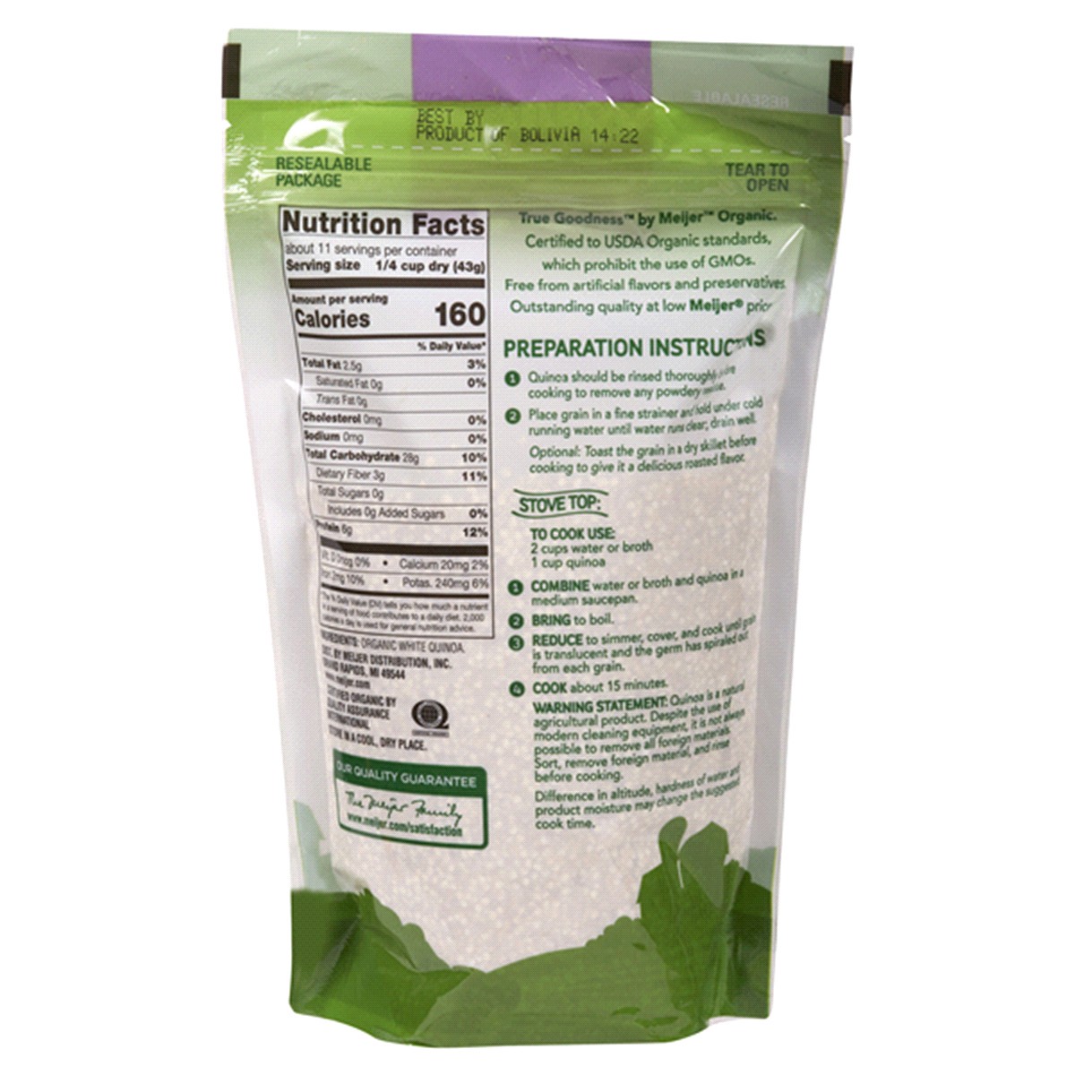 slide 2 of 2, True Goodness Organic White Quinoa, 16 oz