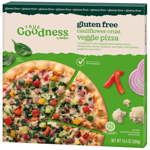 slide 8 of 29, True Goodness Cauliflower Crust Veggie Pizza, 13.4 oz