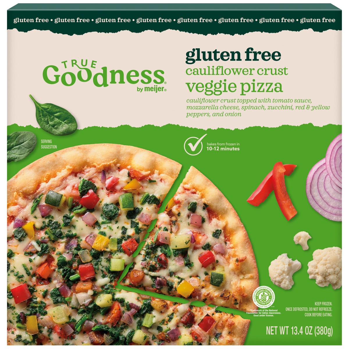 slide 1 of 29, True Goodness Cauliflower Crust Veggie Pizza, 13.4 oz