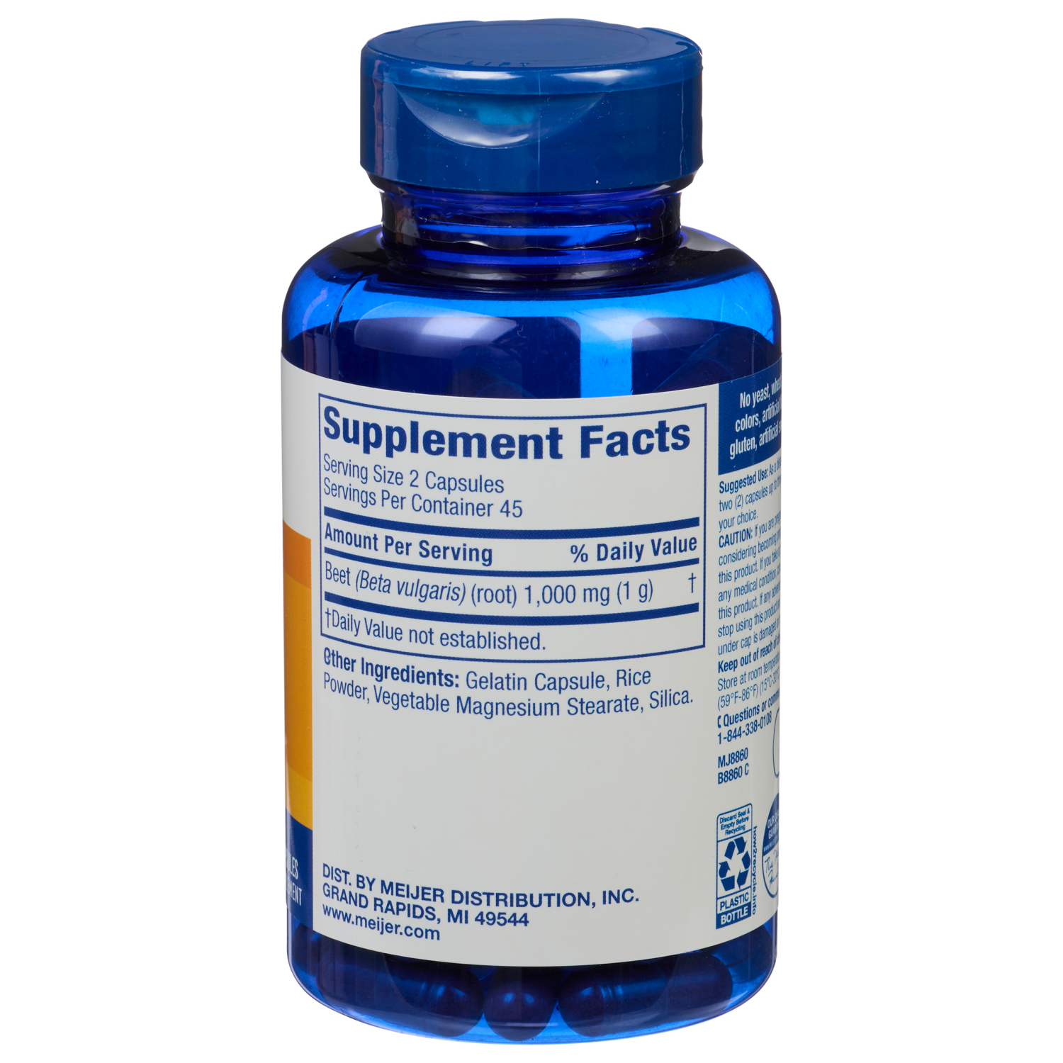 slide 3 of 3, Meijer Wellness Meijer Beet Root Caps, 500mg, 90 ct