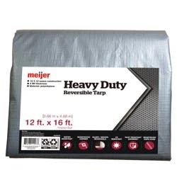 Meijer Heavy Duty Reversible Tarp Silver/brown, 12' X 16'