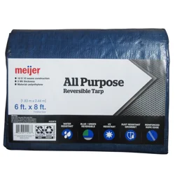 Meijer All Purpose Reversible Tarp Blue/green, 6 X 8 Ft