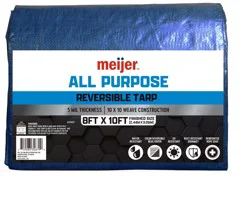 Meijer All Purpose Reversible Tarp Blue/green, 8x10 Ft