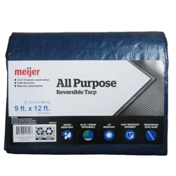 Meijer All Purpose Reversible Tarp Blue/green, 9 X 12 Ft
