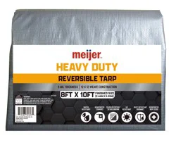 Meijer Heavy Duty Reversible Tarp Silver/brown, 8' X 10'