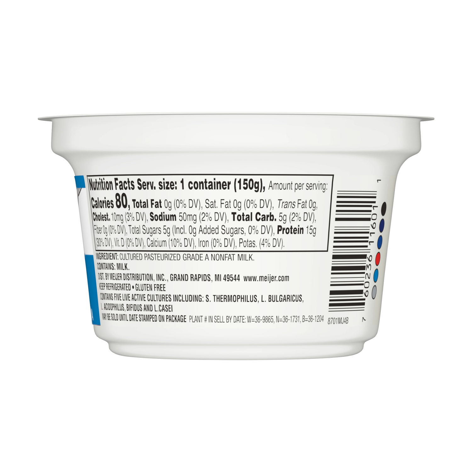slide 2 of 3, Meijer Greek Nonfat Yogurt Plain, 5.3 oz