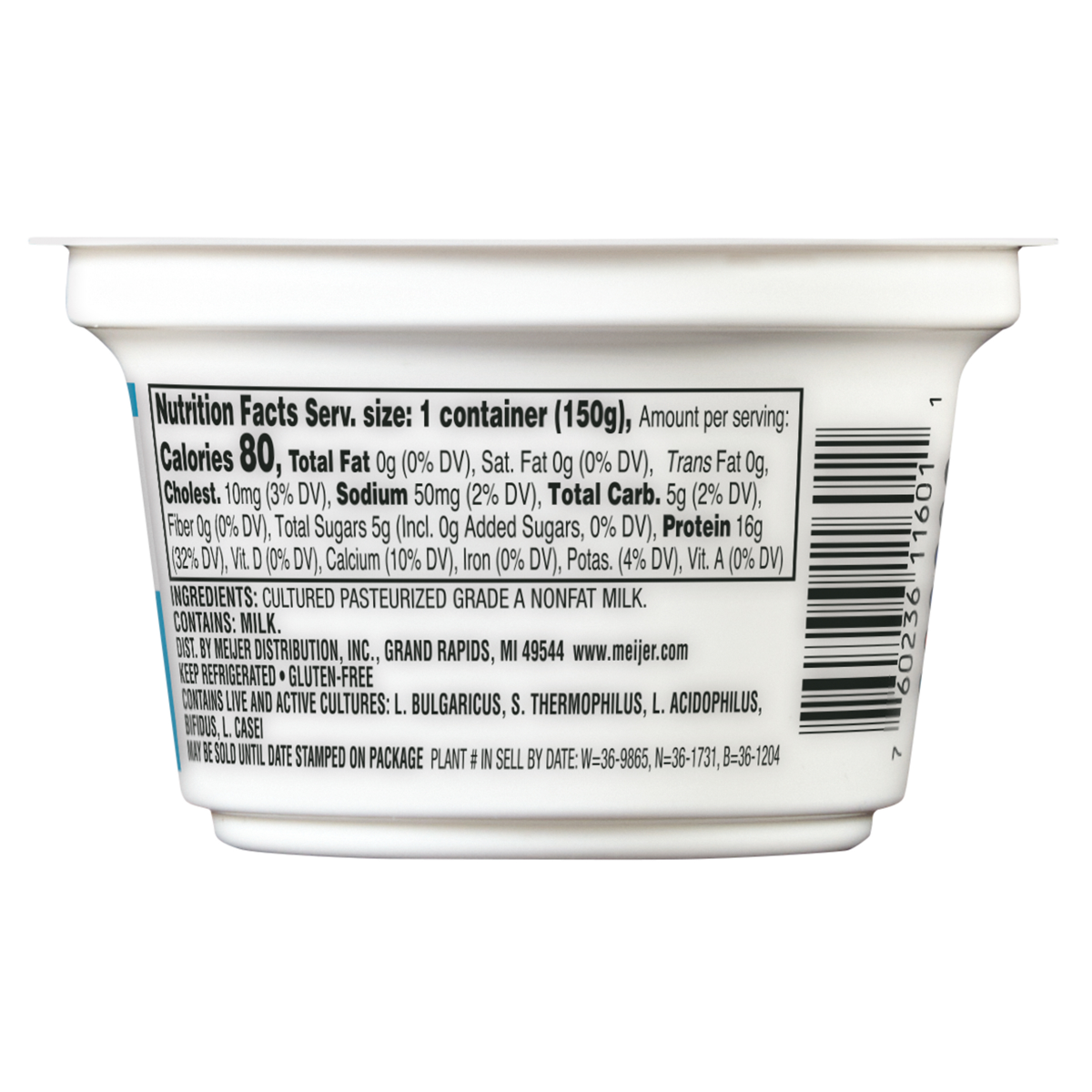 slide 2 of 2, Meijer Greek Nonfat Yogurt Plain, 5.3 oz