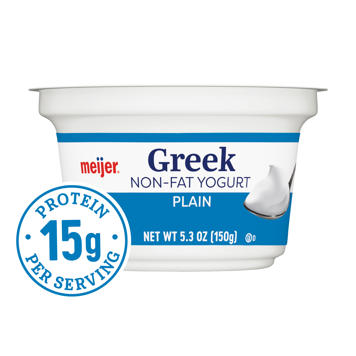 slide 1 of 3, Meijer Greek Nonfat Yogurt, Plain, 5.3 Oz, 5.3 oz