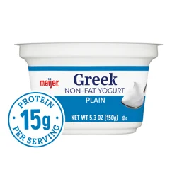 Meijer Greek Nonfat Yogurt, Plain, 5.3 Oz