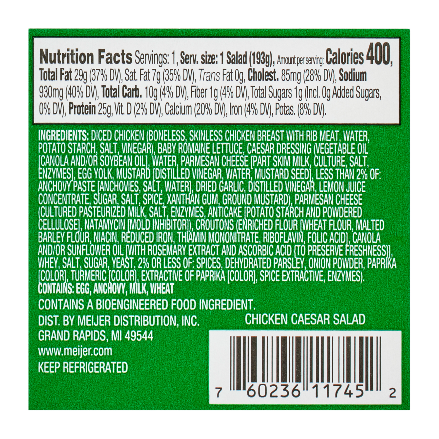 slide 2 of 3, Fresh from Meijer Chicken Caesar Salad, 6.4 oz, 6.4 oz