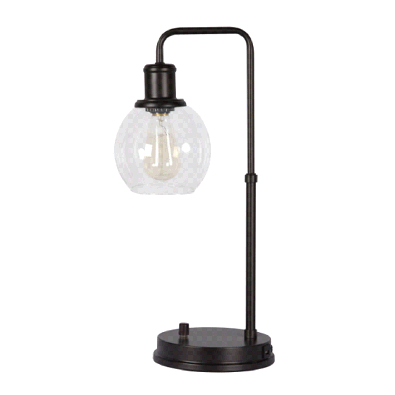 slide 1 of 1, Room & Retreat HOME Glass and Metal Table Lamp - Antique Bronze, 1 ct