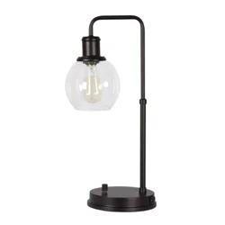 Room & Retreat HOME Glass and Metal Table Lamp - Antique Bronze