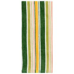 Room & Retreat Multi Stripe Green Fiber Reactive Kitchen Towel, 16 In X 25 In