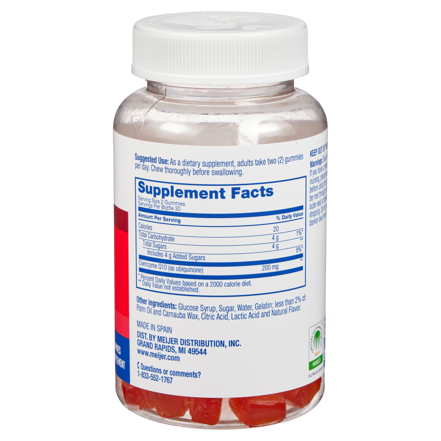 slide 3 of 3, MEIJER WELLNESS Meijer CoQ-10 Adult Gummies, 60 ct