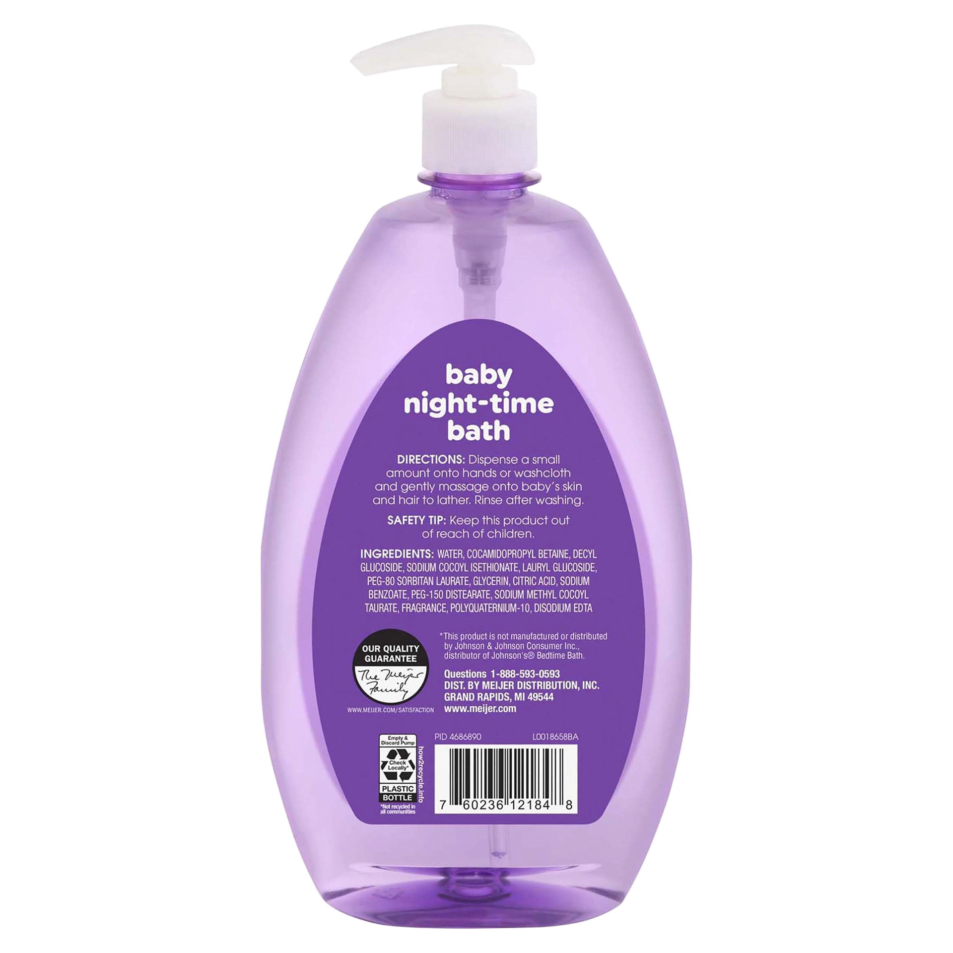 slide 2 of 5, Meijer Baby Nighttime Bath, 27.1 oz