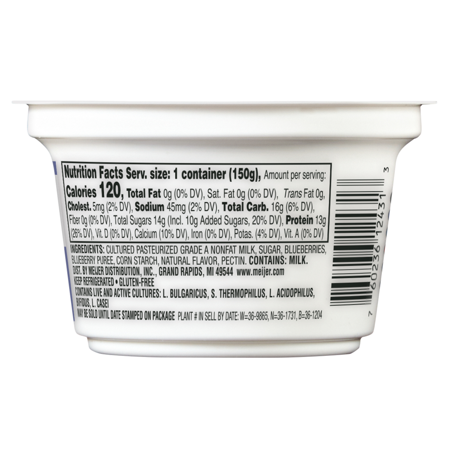 slide 2 of 2, Meijer Blueberry Greek Nonfat Yogurt, 5.3 oz