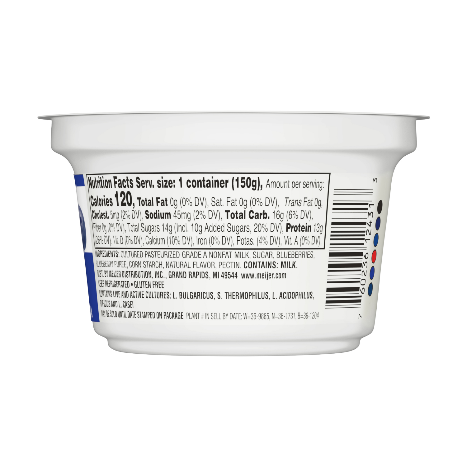 slide 2 of 3, Meijer Blueberry Greek Nonfat Yogurt, 5.3 oz