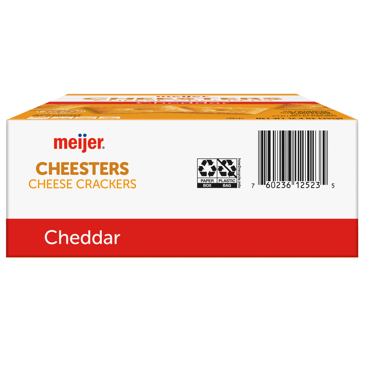 slide 3 of 8, Meijer Cheddar Cheesters Crackers 12.4 O, 12.4 oz