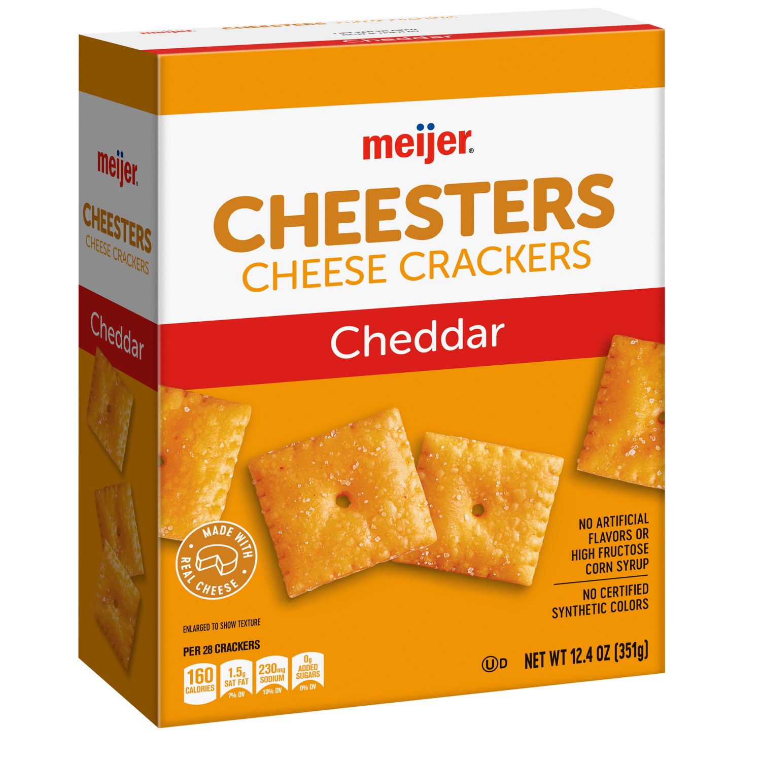 slide 4 of 5, Meijer Cheddar Cheesters Crackers 12.4 O, 12.4 oz