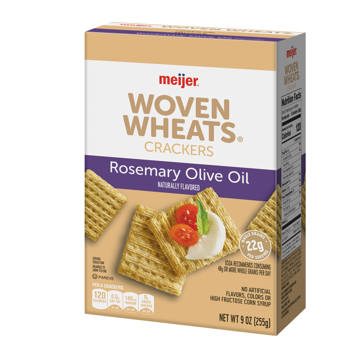 slide 3 of 8, Meijer Rosemary Woven Wheat Crackers, 9 oz