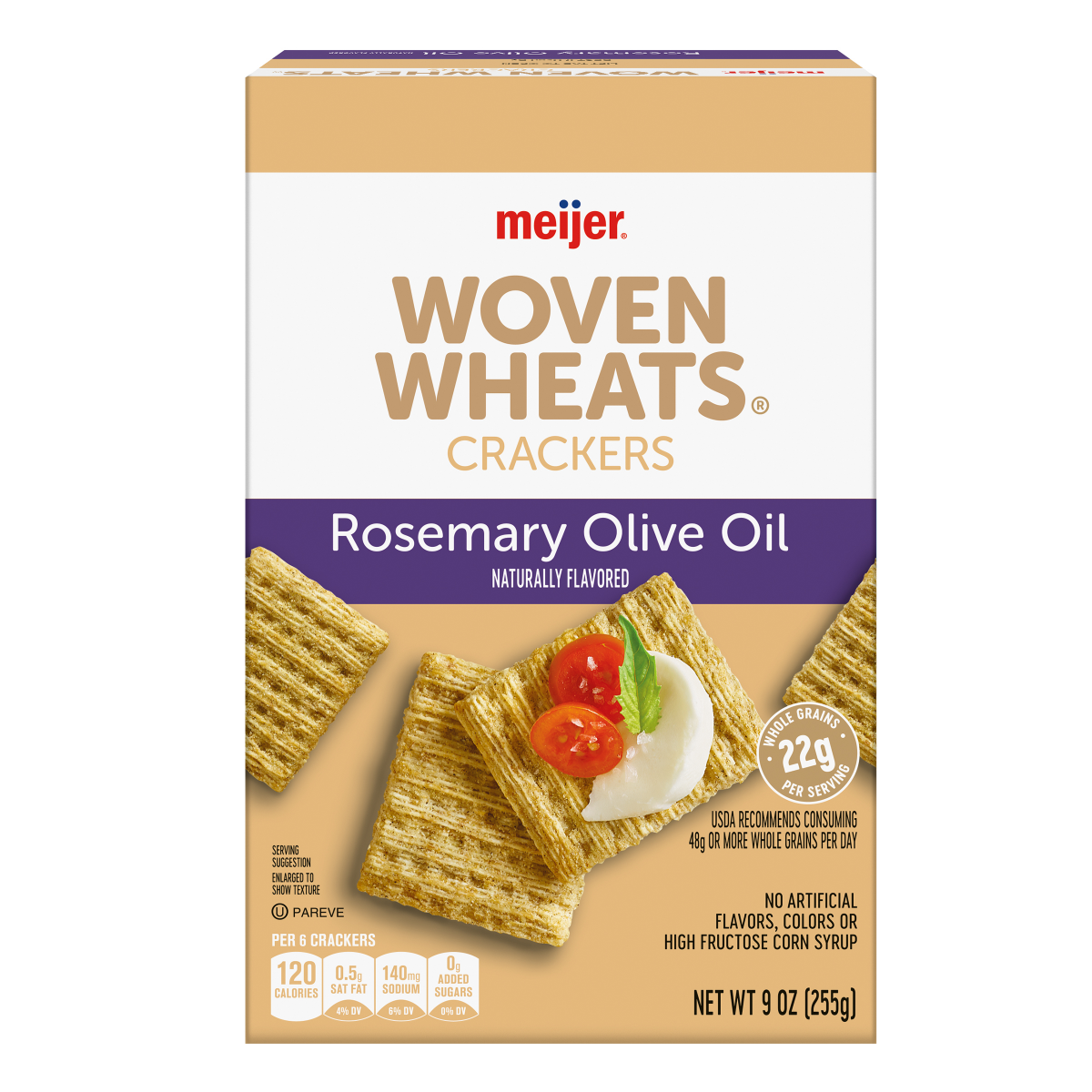 slide 7 of 8, Meijer Rosemary Woven Wheat Crackers, 9 oz