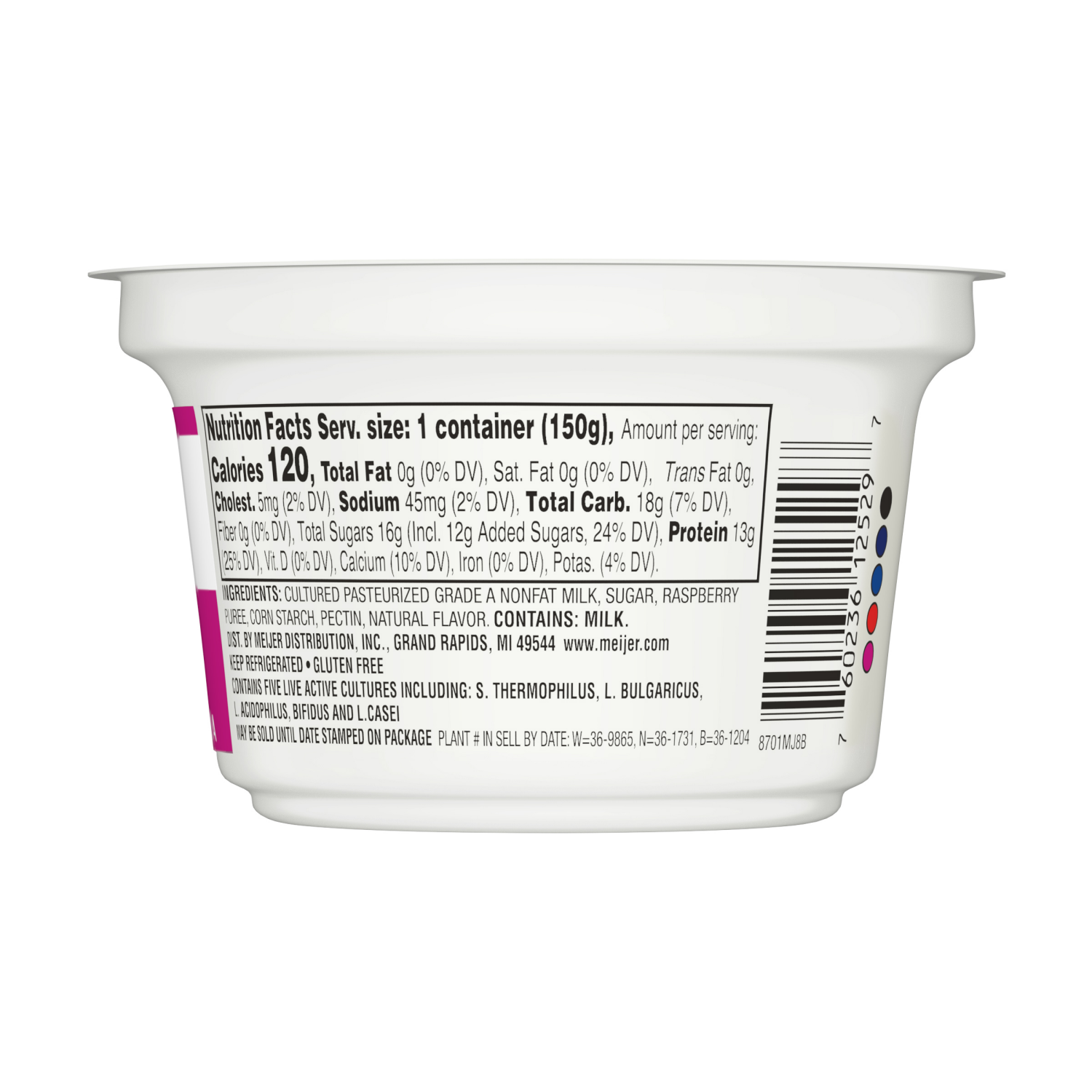 slide 2 of 3, Meijer Greek Nonfat Yogurt Raspberry, 5.3 oz