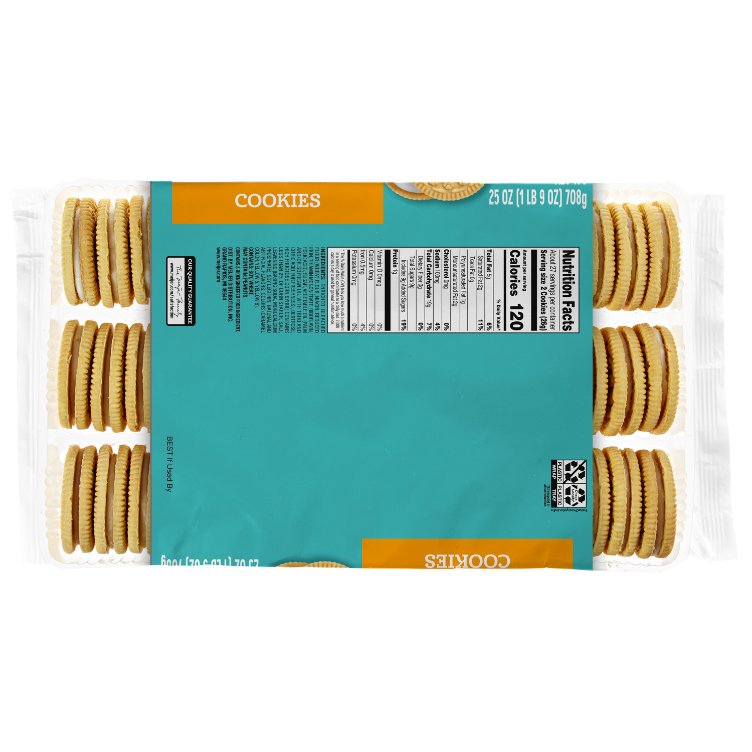 slide 2 of 2, Meijer Sandwich Crme Vanilla Cookies 25 - 25 oz, 25 oz