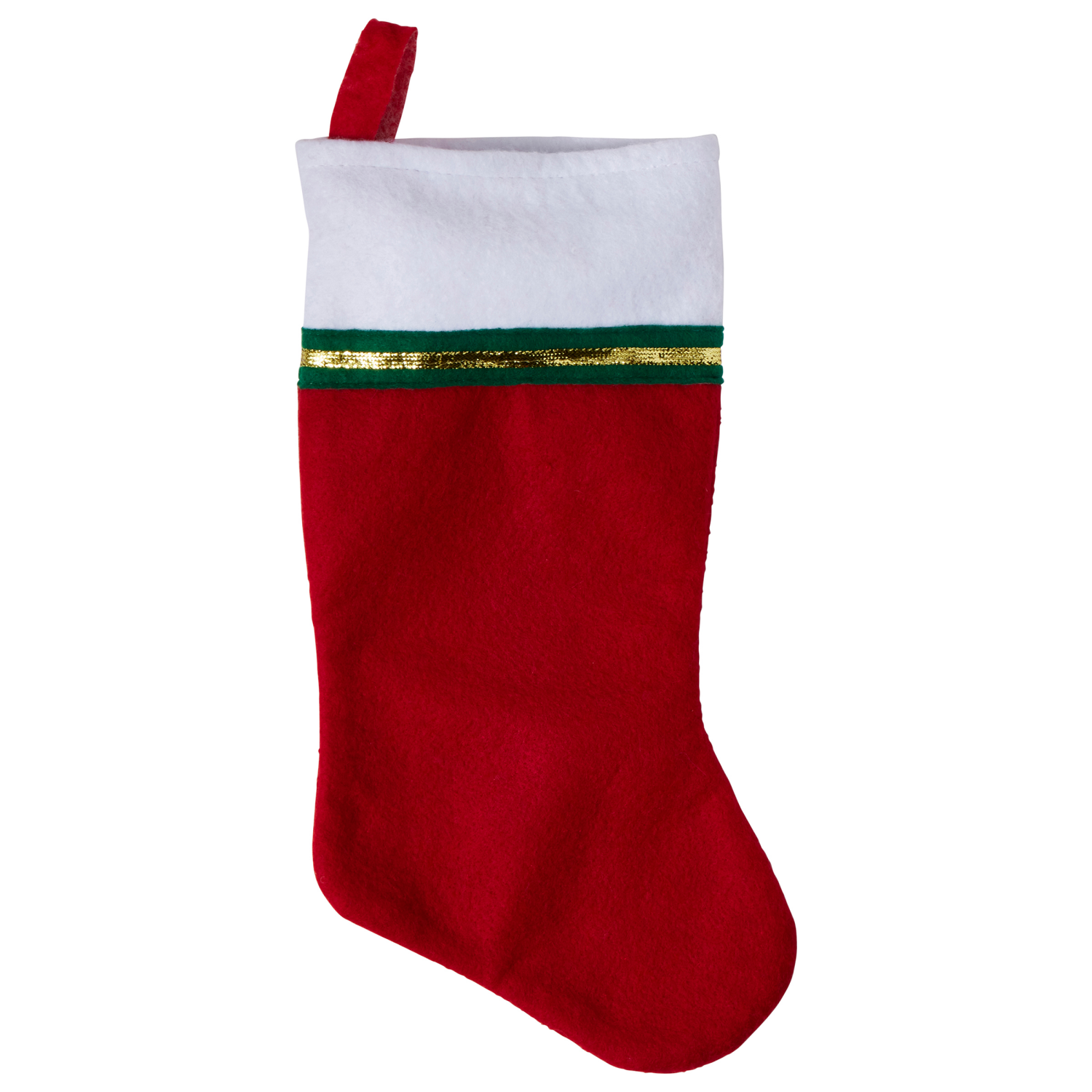 slide 1 of 2, December Home 13 Inch Non-Woven Red with White Cuff Stocking, 13 in