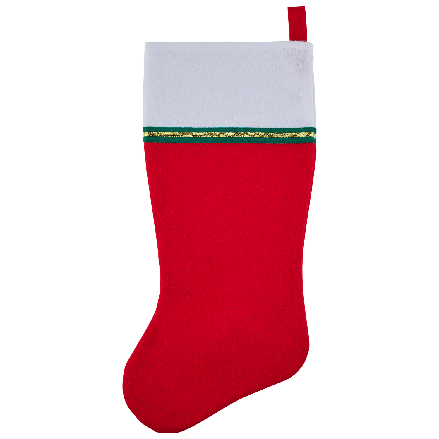 slide 2 of 2, December Home 19” Non-Woven Red Stocking with White Cuff, 19 in