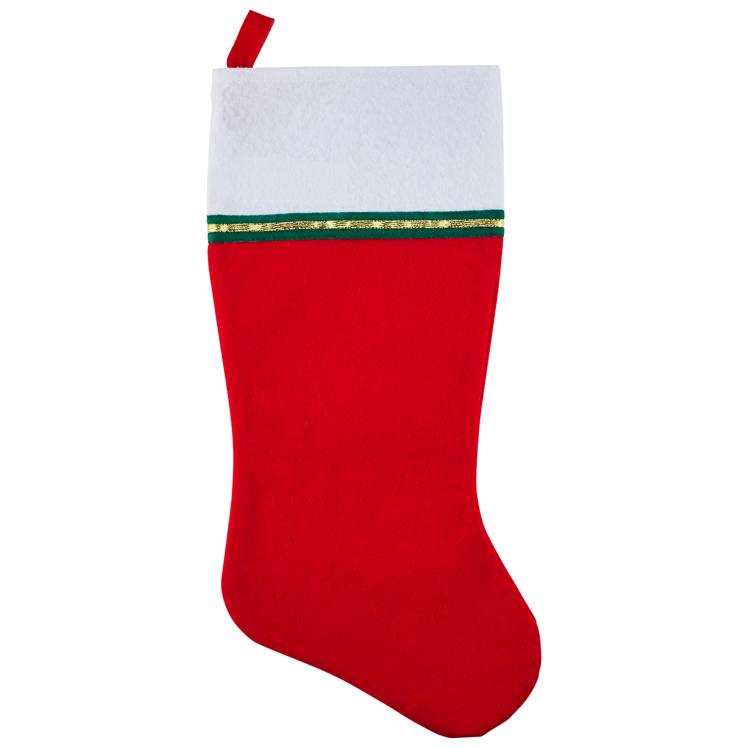 slide 1 of 2, December Home 19” Non-Woven Red Stocking with White Cuff, 19 in