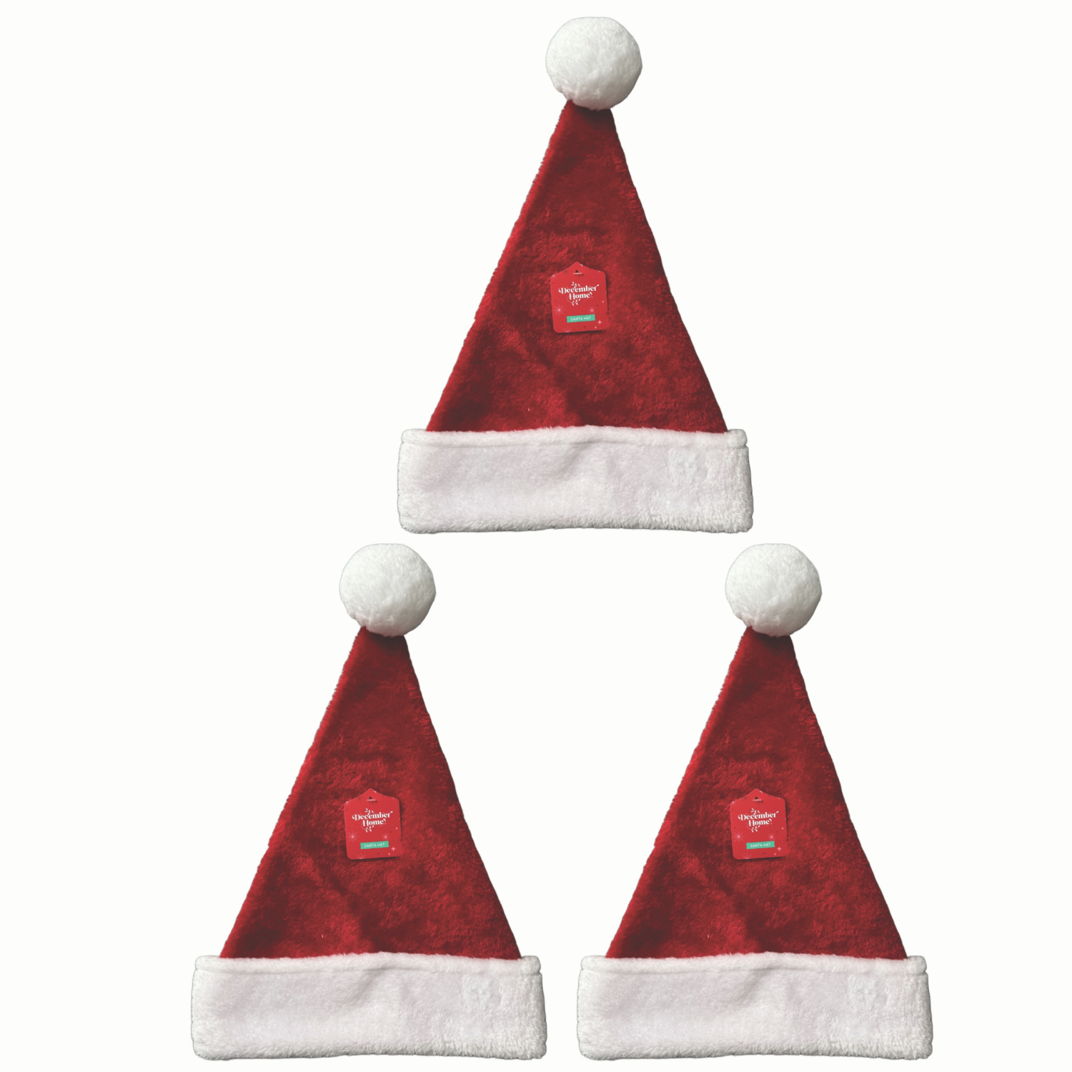 slide 2 of 5, December Home Plush Santa Hat, 17 in