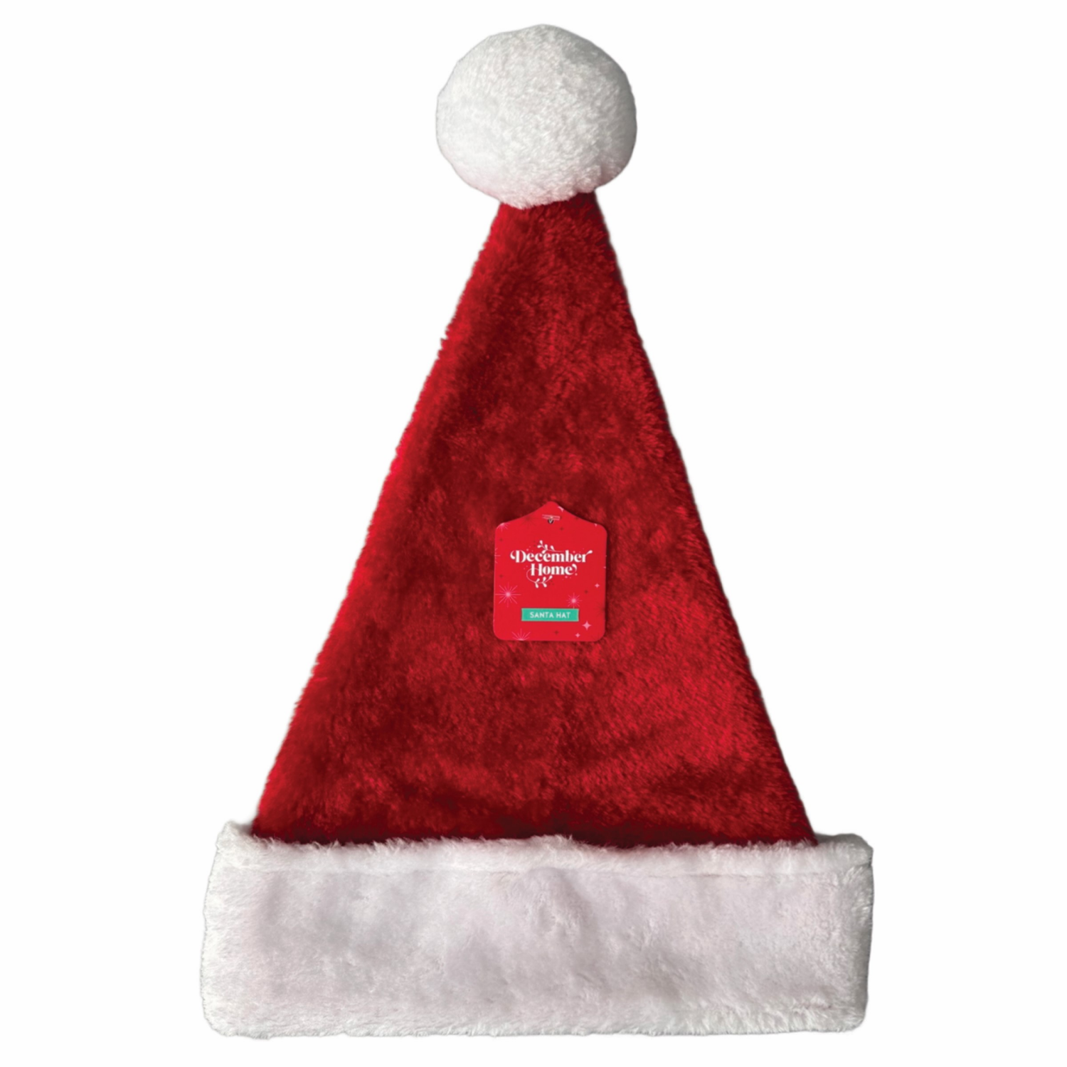 slide 3 of 5, December Home Plush Santa Hat, 17 in