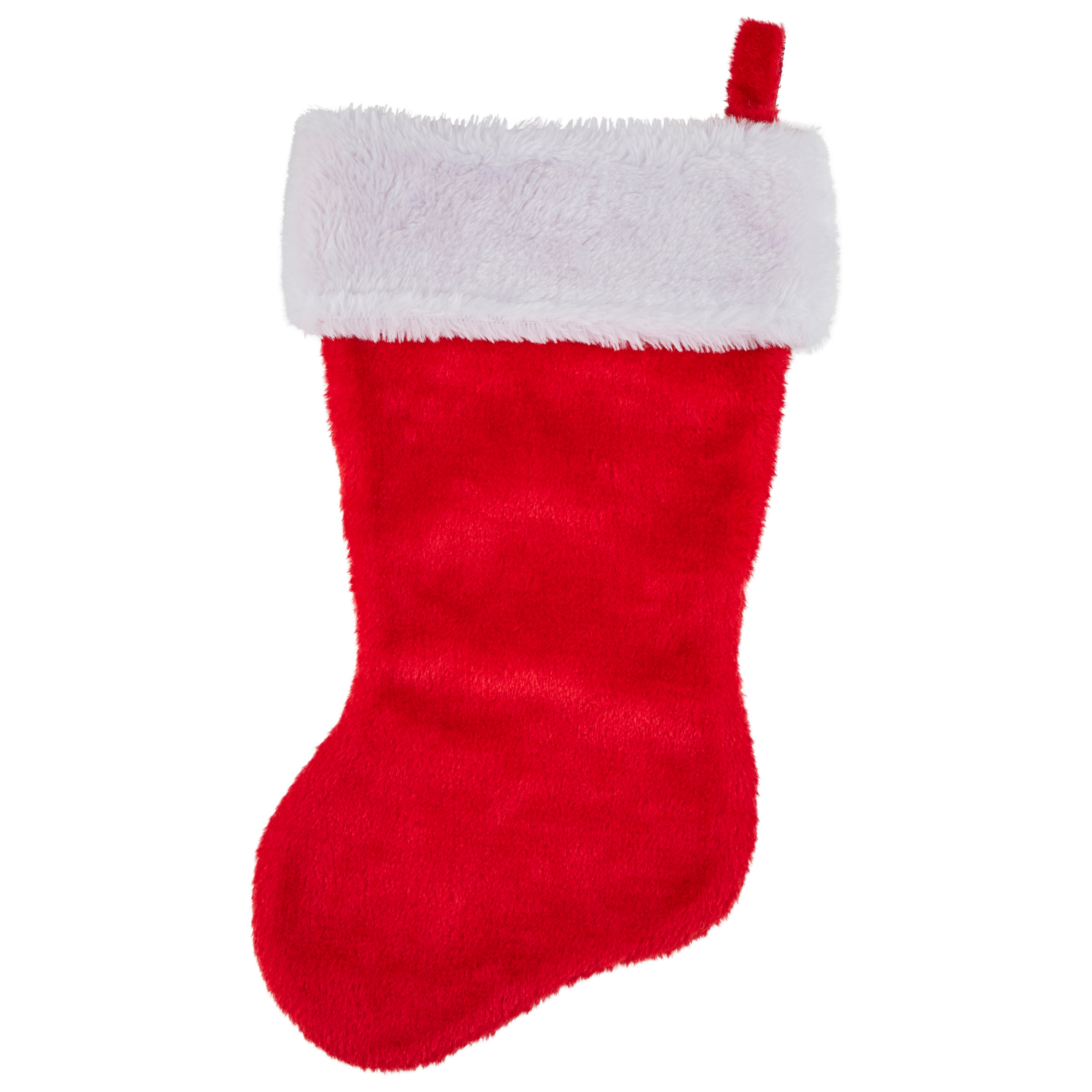 slide 2 of 2, December Home 19” Plush Red Stocking with White Cuff, 19 in